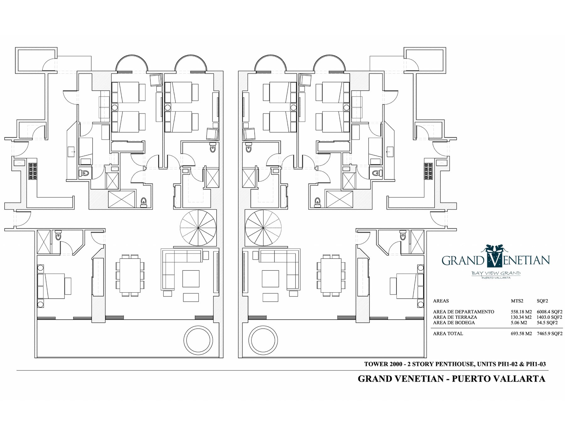 Grand Venetian Tower 2000 Floor 26 architectural floor plan