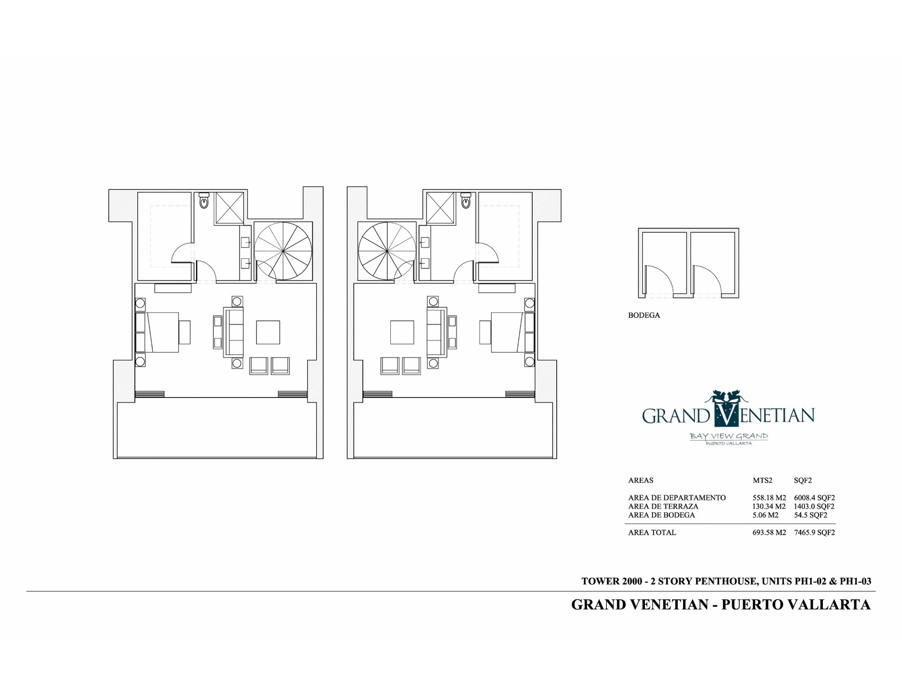 Grand Venetian Tower 2000 Floor 27 architectural floor plan