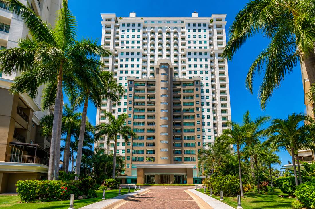 Aerial view of Grand Venetian on the Puerto Vallarta coastline